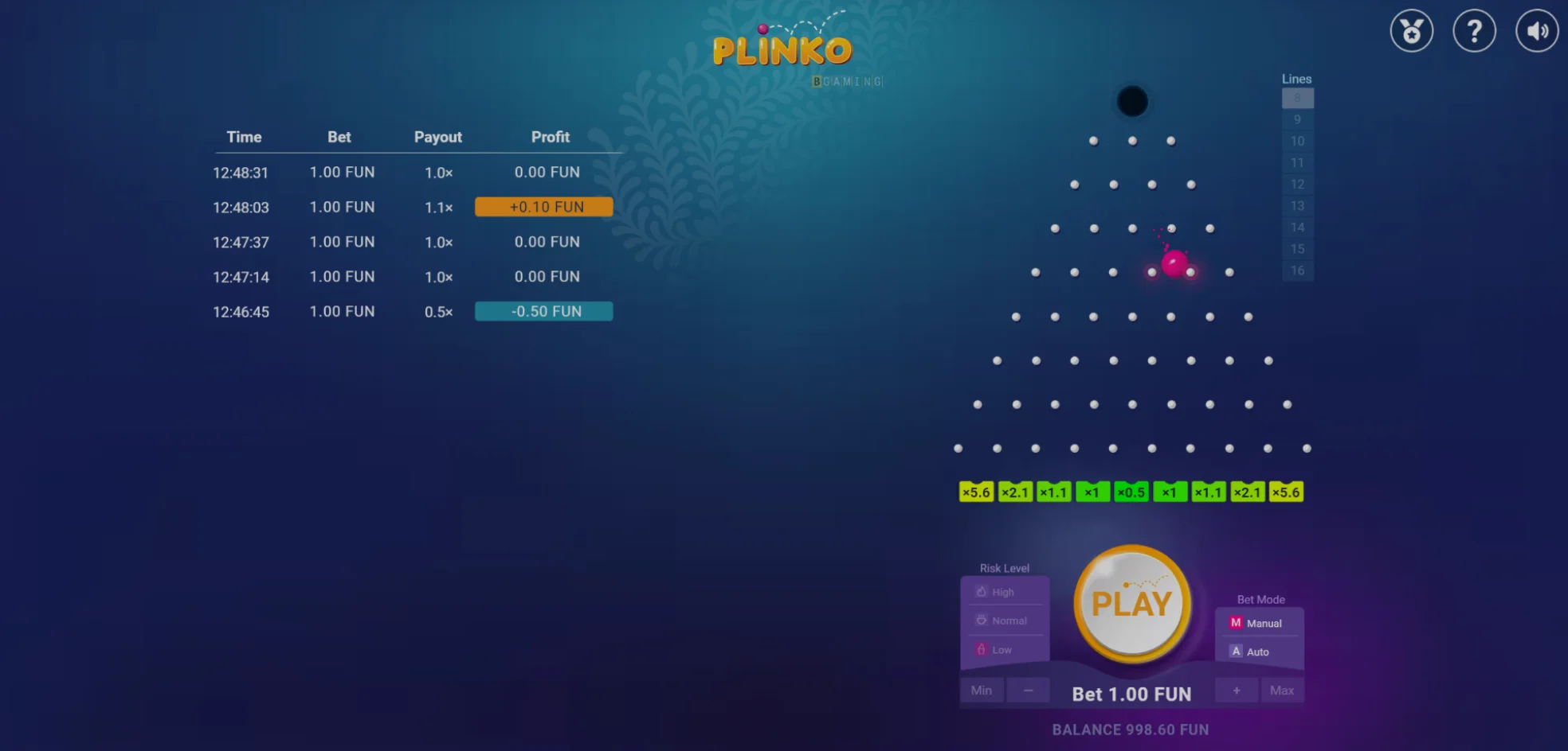 Plinko App Game